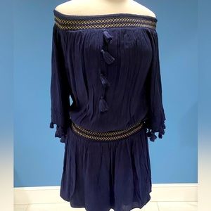 Lily Navy Off Shoulder Dress